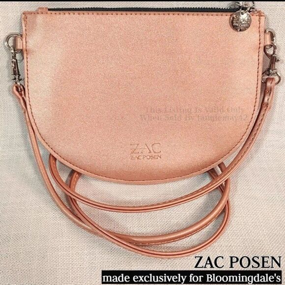 Zac Posen Small Convertible Crossbody Shoulder Bag Clutch Purse Copper Rose Gold - Picture 1 of 9